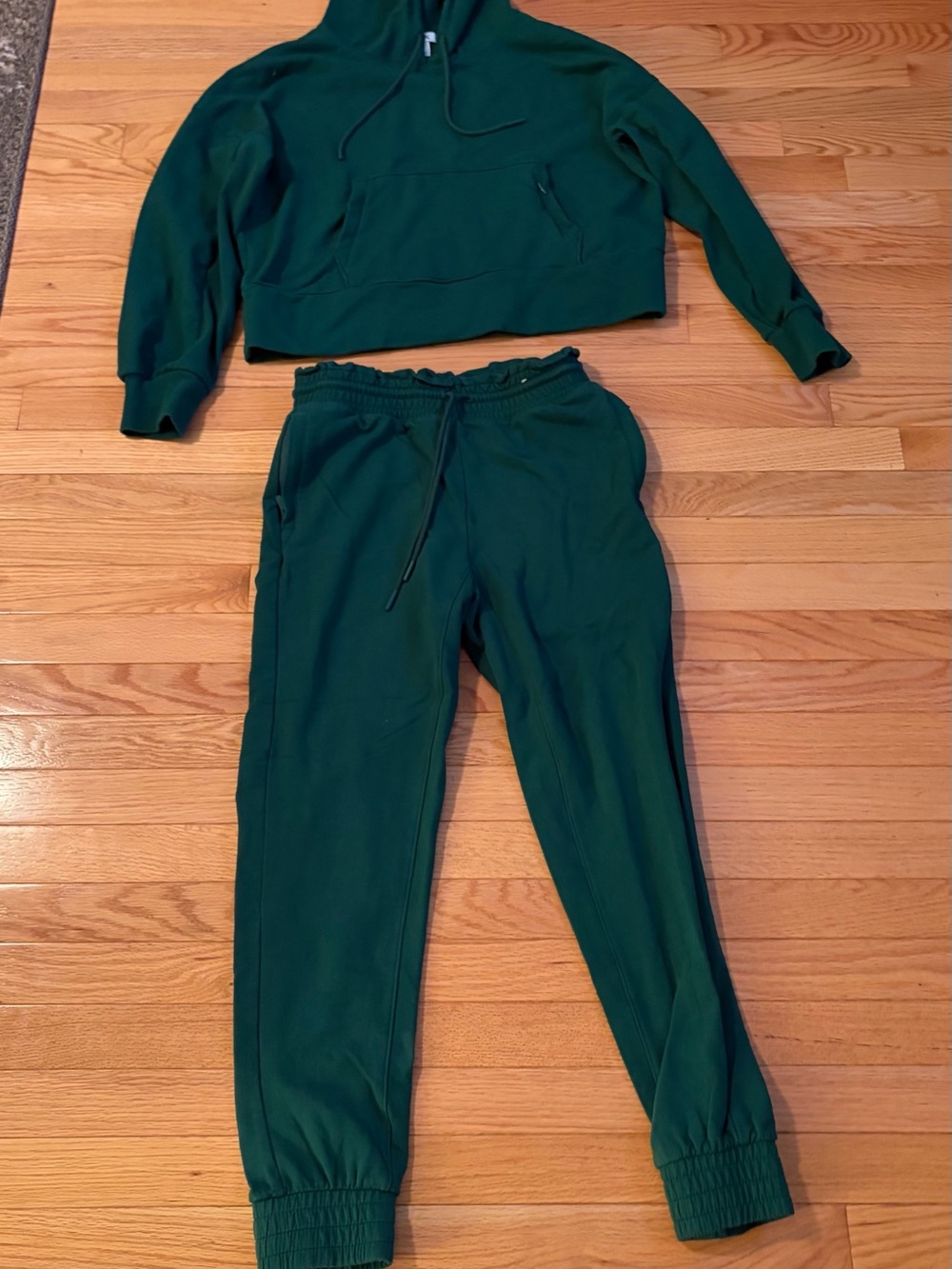 Women's dark Forest Green hoodie and Jogger Pants - Relaxed Everyday Fit